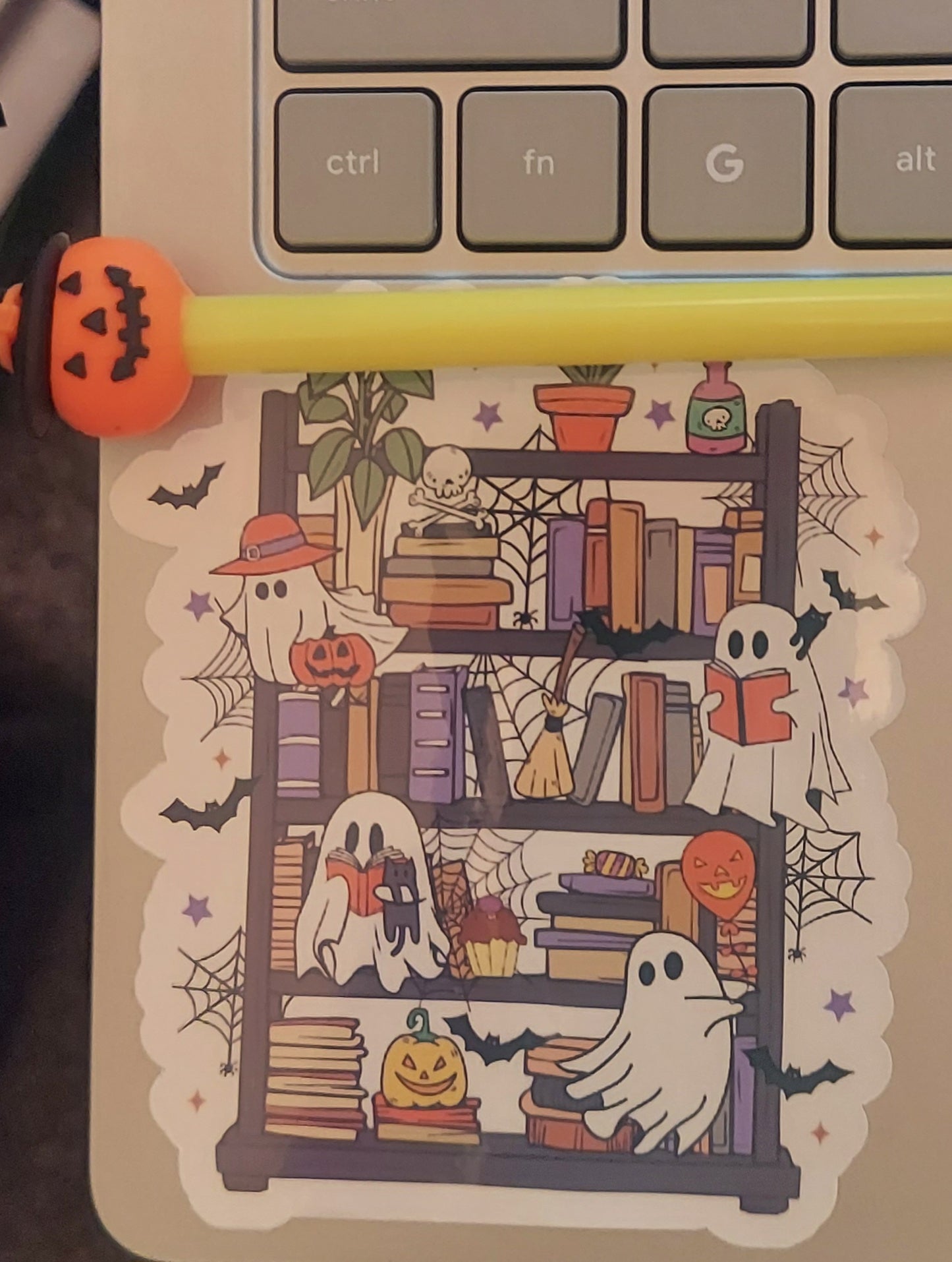 Ghostly Bookshelf Sticker