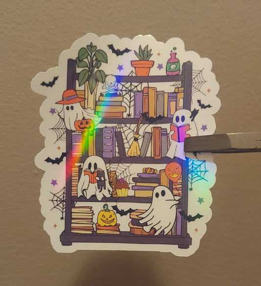 Ghostly Bookshelf Sticker